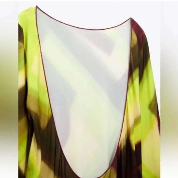 NWOT Zara multicolour abstract geometric print open back midi dress, M - Picture 9 of 14